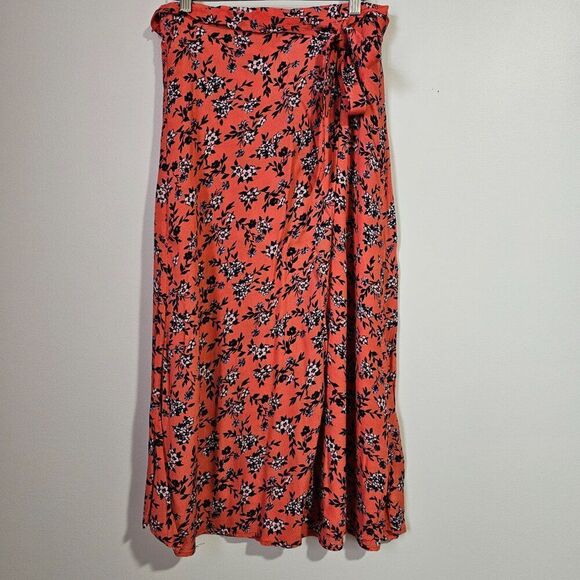 EUC NO BOUNDARIES FLORAL WRAP MIDI SKIRT SIZE M 8-10 - Picture 1 of 14